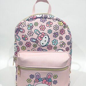 Sanrio Hello Kitty  My Melody Mini Backpack Bunny Floral Print Faux Leather NWT